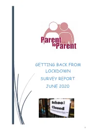 Getting Back from Lockdown Survey Report June 2020