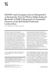 M100907 and Clozapine, but Not Haloperidol