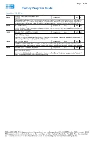 Sydney Program Guide