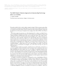 The MAIN Model: a Heuristic Approach to Understanding Technology Effects on Credibility." Digital Media, Youth, and Credibility.Edited by Miriam J