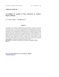 Accessibility Inequality to Basic Education in Amhara Region