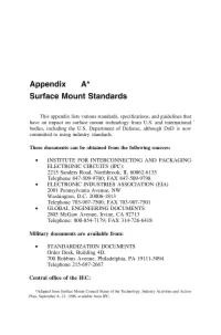 Appendix A* Surface Mount Standards