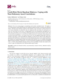 Credit Risk Meets Random Matrices: Coping with Non-Stationary Asset Correlations