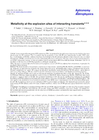 Metallicity at the Explosion Sites of Interacting Transients⋆⋆⋆