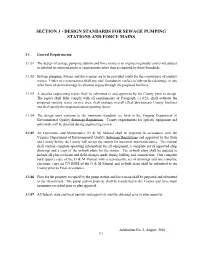 Section 3 - Design Standards for Sewage Pumping Stations and Force Mains