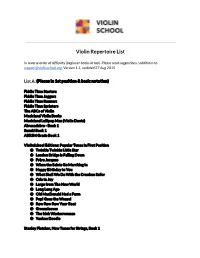 Violin Repertoire List
