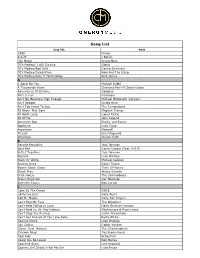 2020 C'nergy Band Song List