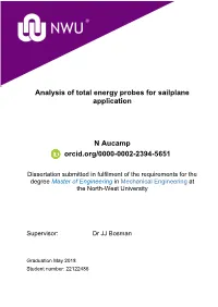 Analysis of Total Energy Probes for Sailplane Application N Aucamp