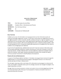 Chief Information Security Officer