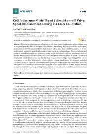Coil Inductance Model Based Solenoid On–Off Valve Spool Displacement Sensing Via Laser Calibration