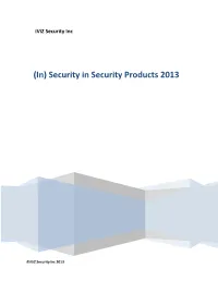 (In) Security in Security Products 2013
