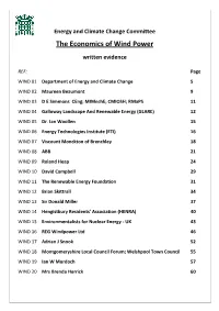 Memorandum Submitted by the Department of Energy and Climate Change (WIND 01)