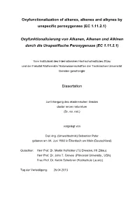 Oxyfunctionalization of Alkanes, Alkenes and Alkynes by Unspecific Peroxygenase (EC 1.11.2.1) Oxyfunktionalisierung Von Alkanen