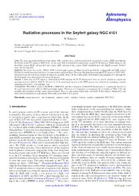 Radiation Processes in the Seyfert Galaxy NGC 4151
