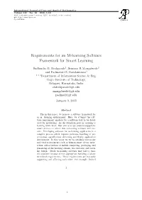 Requirements for an M-Learning Software Framework for Smart Learning