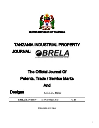 Tanzania Industrial Property Journal