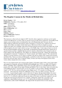 The Regular Canons in the Medieval British Isles