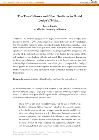 The Two Cultures and Other Dualisms in David Lodge's Thinks