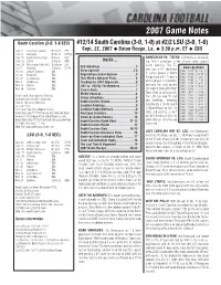 2007 Game Notes