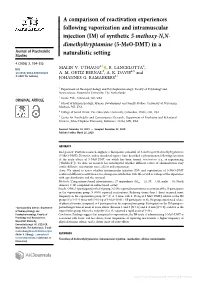 5-Meo-DMT) in a Journal of Psychedelic Studies Naturalistic Setting