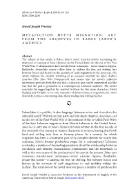 David Joseph Wrisley METAFICTION MEETS MIGRATION: ART FROM
