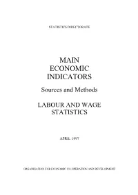 ECONOMIC INDICATORS Sources and Methods