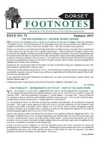 FOOTNOTES Newsletter of the Dorset Area of the Ramblers Association ISSUE NO