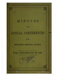 Minutes of the Annual Conferences of the Methodist