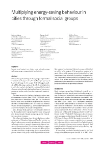 Multiplying Energy-Saving Behaviour in Cities Through Formal Social Groups