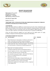 REQUEST for QUOTATION REFQ No