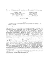 Sets on Which Measurable Functions Are Determined by Their Range