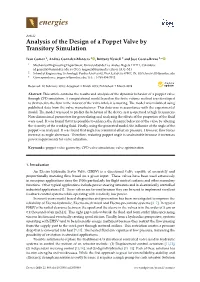 Analysis of the Design of a Poppet Valve by Transitory Simulation