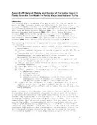Appendix B Natural History and Control of Nonnative Invasive Species