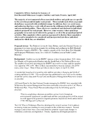 Cumulative Effects Analysis for Issuance of Bob Marshall Wilderness Complex Outfitter and Guide Permits, April 2005