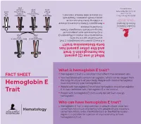 Fact Sheet: Hemoglobin E Trait