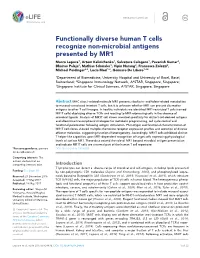 Functionally Diverse Human T Cells Recognize Non-Microbial Antigens Presented By