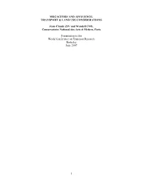 Megacities and Affluence: Transport & Land Use Considerations