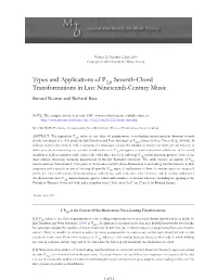 MTO 22.2: Reenan, Types and Applications of P3,0 Seventh-Chord Transformations