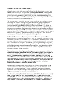 Outcome of the Insecticide Working Group B