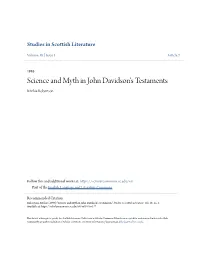 Science and Myth in John Davidson's Testaments Ritchie Robertson