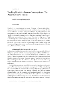 Teaching Identities: Lessons from Aujuittuq (The Place That Never Thaws)