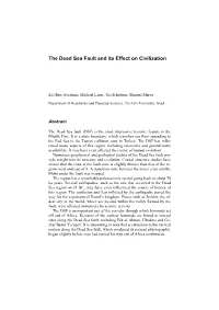 The Dead Sea Fault and Its Effect on Civilization