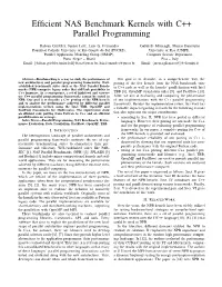 Efficient NAS Benchmark Kernels with C++ Parallel Programming
