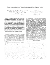 Energy-Efficient Internet of Things Monitoring with Low-Capacity Devices