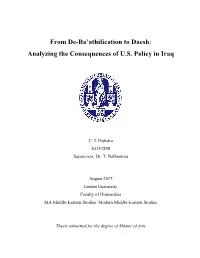 From De-Ba'athification to Daesh: Analyzing the Consequences Of
