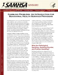 Gambling Addiction: an Introduction for Behavioral Health Providers