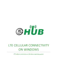 LTE Cellular Connectivity on Windows OS