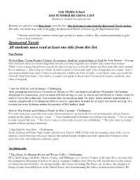 Sponsored Novels All Students Must Read at Least One Title from This List