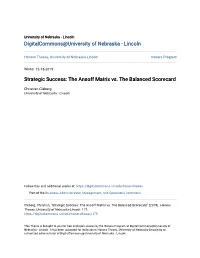 The Ansoff Matrix Vs. the Balanced Scorecard