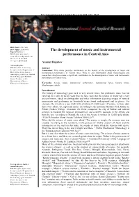 The Development of Music and Instrumental Performance in Central